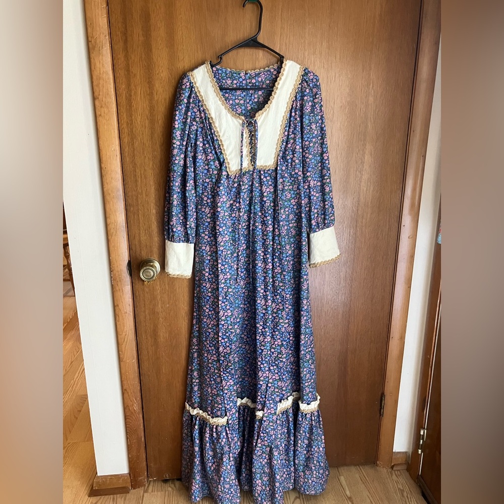 Vintage 70s Handmade Prairie Dress Ditzy Floral Cottagecore Boho Women’s Small